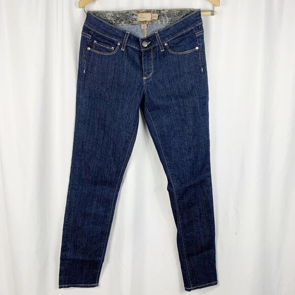PAIGE Skyline Jeans Womens 25 Blue Straight Leg Skinng Dark Wash Ankle Peg - Picture 1 of 9